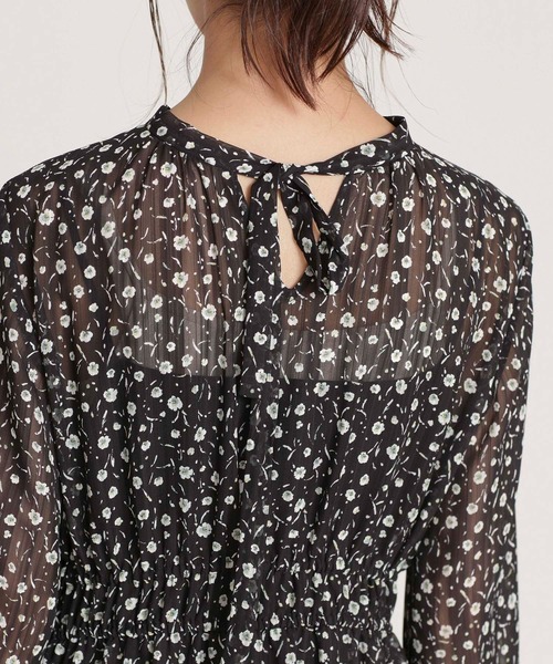 NANO universe(ナノユニバース)の「小花プリント前後2WAYワンピース 長袖(ワンピース・レディース・ブラック/ベージュ・38/36)」の15枚目の写真