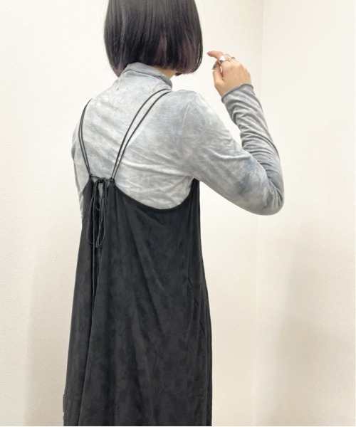 apres jour mignon（アプレジュールミニョン）の「ジャガードクロスキャミワンピース【ZOZOTOWN限定アイテム】（ワンピース・レディース・ブラック/オフホワイト/グリーン系その他/ダークブルー・X-LARGE/フリー）」の11枚目の写真