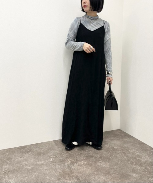 apres jour mignon（アプレジュールミニョン）の「ジャガードクロスキャミワンピース【ZOZOTOWN限定アイテム】（ワンピース・レディース・ブラック/オフホワイト/グリーン系その他/ダークブルー・X-LARGE/フリー）」の6枚目の写真