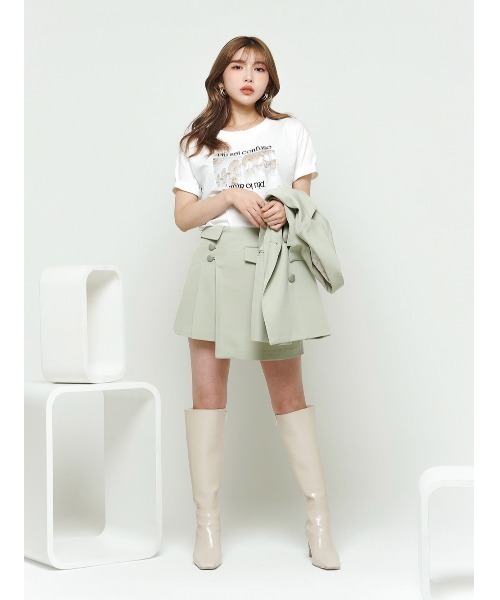 Darich(ダーリッチ)の「ロマンティックTシャツ(Tシャツ/カットソー・レディース・ホワイト/サックスブルー/ピンク/イエロー/ミント・FREE)」の6枚目の写真