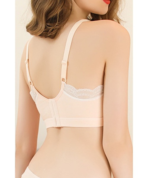 セール】ノンワイヤーレース付きハーフトップ ブラ（ブラジャー