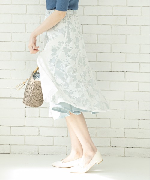 12Twelve Agenda（トゥエルブ　アジェンダ）の「無地×花柄リバーシブルマーメイドスカート（スカート・レディース・ブラック/オフホワイト/グリーン・M）」の21枚目の写真