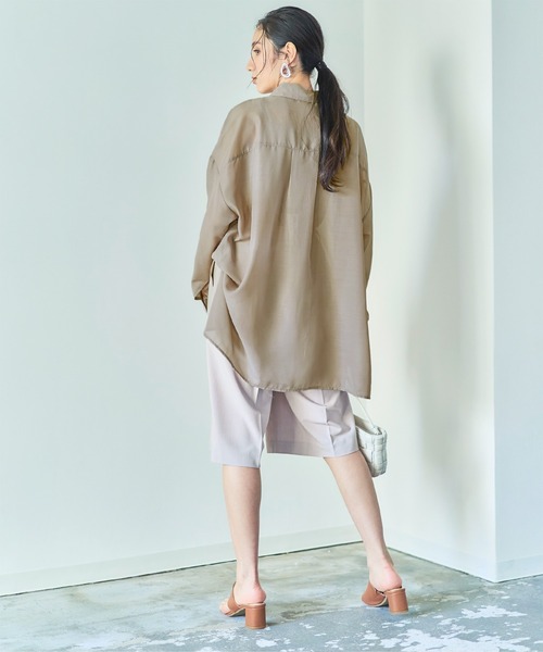 titivate(ティティベイト)の「インナー付きシアーチュニックシャツ(シャツ/ブラウス・レディース・ブラック/パープル/ブラウン/グレイッシュベージュ・M)」の16枚目の写真