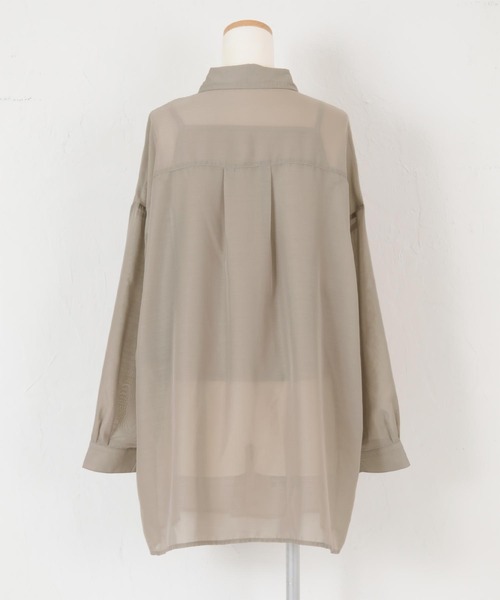 titivate(ティティベイト)の「インナー付きシアーチュニックシャツ(シャツ/ブラウス・レディース・ブラック/パープル/ブラウン/グレイッシュベージュ・M)」の8枚目の写真