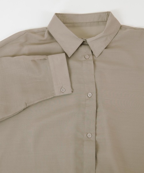 titivate(ティティベイト)の「インナー付きシアーチュニックシャツ(シャツ/ブラウス・レディース・ブラック/パープル/ブラウン/グレイッシュベージュ・M)」の6枚目の写真