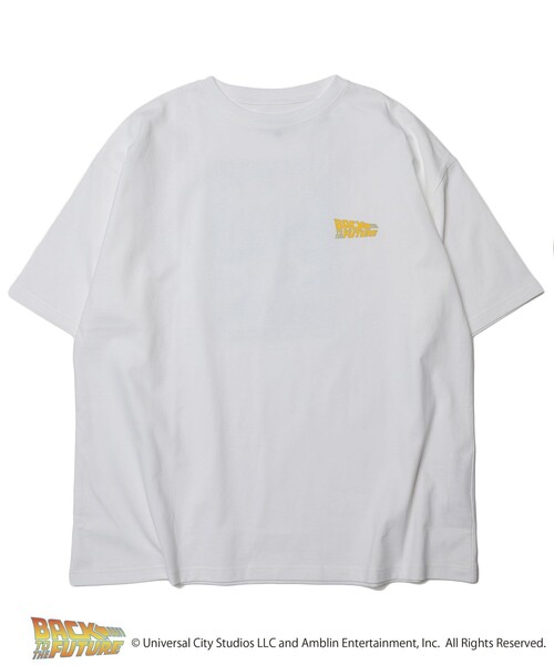 FREAK'S STORE（フリークスストア）の「WEB限定 BACK TO THE FUTURE/バック・トゥ・ザ・フューチャー 別注 バックプリントTシャツ/ビッグシルエット（Tシャツ/カットソー・メンズ・ホワイト/ベージュ/ブラック/サックスブルー・SMALL/LARGE/MEDIUM）」の12枚目の写真