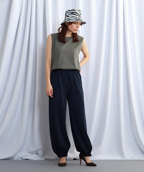 JET（ジェット）の「◆【ウォッシャブル】2wayツイルスリムワイドパンツ（その他パンツ・レディース・ベージュ/ネイビー/ブラウン系その他・04/02/00）」の4枚目の写真