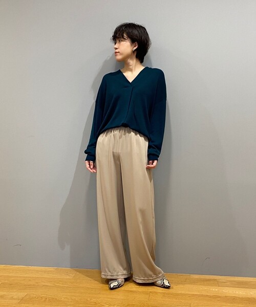 JET（ジェット）の「◆【ウォッシャブル】2wayツイルスリムワイドパンツ（その他パンツ・レディース・ベージュ/ネイビー/ブラウン系その他・04/02/00）」の9枚目の写真