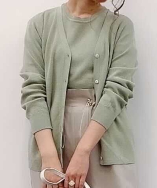 Te chichi（テチチ）の「強撚ニットアンサンブル（アンサンブル・レディース・オフホワイト/モカ/カーキ・ﾌﾘ-）」の3枚目の写真