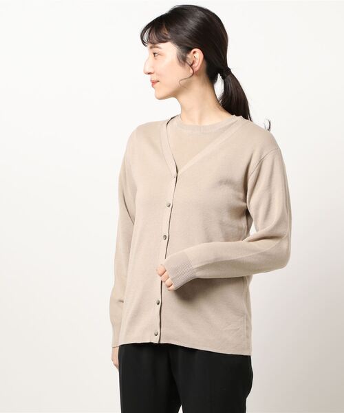 Te chichi（テチチ）の「強撚ニットアンサンブル（アンサンブル・レディース・オフホワイト/モカ/カーキ・ﾌﾘ-）」の8枚目の写真