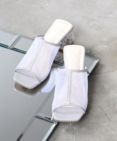 NOFALL（ノーフォール）の「センターパイピングシアークリアヒールサンダル（サンダル・レディース・ブラック/ベージュ/グレー/グレイッシュベージュ/ダークブラウン・LL/SS/M/S/L/3L）」の3枚目の写真