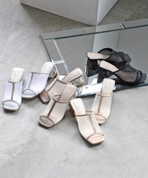 NOFALL | センターパイピングシアークリアヒールサンダル(サンダル)