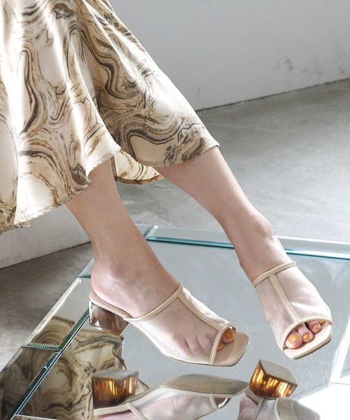 NOFALL（ノーフォール）の「センターパイピングシアークリアヒールサンダル（サンダル・レディース・ブラック/ベージュ/グレー/グレイッシュベージュ/ダークブラウン・LL/SS/M/S/L/3L）」の19枚目の写真