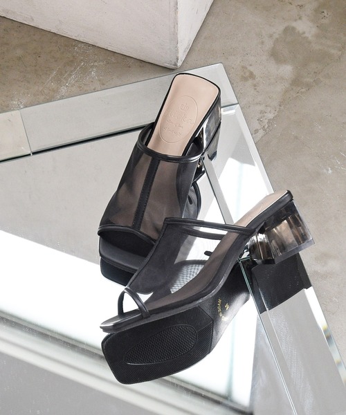 NOFALL（ノーフォール）の「センターパイピングシアークリアヒールサンダル（サンダル・レディース・ブラック/ベージュ/グレー/グレイッシュベージュ/ダークブラウン・LL/SS/M/S/L/3L）」の16枚目の写真