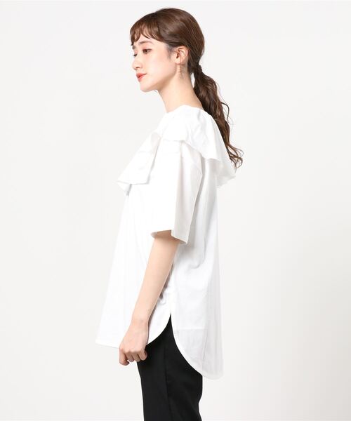 DISCOAT(ディスコート)の「フリルプルオーバー(Tシャツ/カットソー・レディース・ライトグレー/オフホワイト/ブラック・FREE)」の4枚目の写真