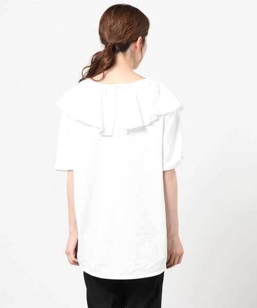 DISCOAT(ディスコート)の「フリルプルオーバー(Tシャツ/カットソー・レディース・ライトグレー/オフホワイト/ブラック・FREE)」の5枚目の写真