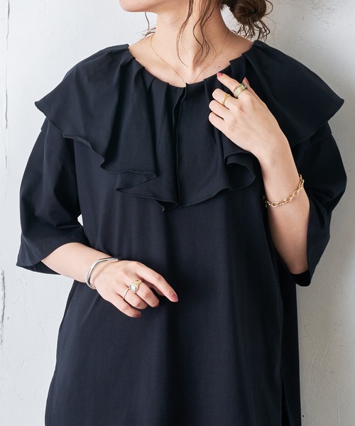 DISCOAT(ディスコート)の「フリルプルオーバー(Tシャツ/カットソー・レディース・ライトグレー/オフホワイト/ブラック・FREE)」の14枚目の写真