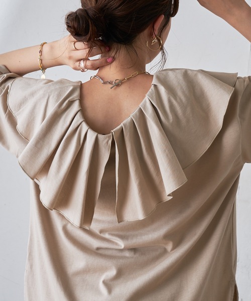 DISCOAT(ディスコート)の「フリルプルオーバー(Tシャツ/カットソー・レディース・ライトグレー/オフホワイト/ブラック・FREE)」の13枚目の写真