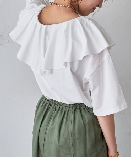 DISCOAT(ディスコート)の「フリルプルオーバー(Tシャツ/カットソー・レディース・ライトグレー/オフホワイト/ブラック・FREE)」の12枚目の写真