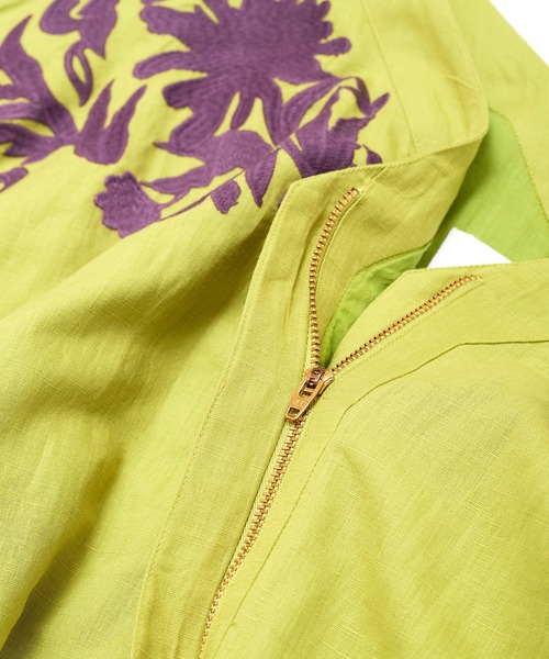 美品ꕥサラマリカ CTN LINEN FLOWER EMB ALL IN ONE 美品ꕥサラマリカ CTN LINEN FLOWER EMB ALL IN ONE