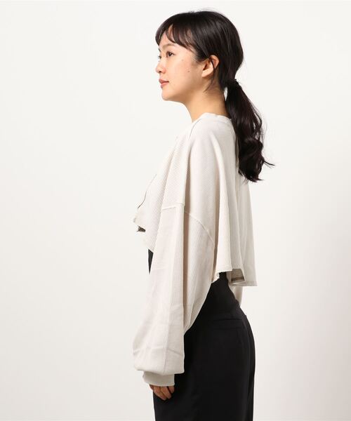 Shelly island(シェリーアイランド)の「サーマルショートアシメプルオーバー(Tシャツ/カットソー・レディース・ベージュ/グリーン/モカ・FREE)」の20枚目の写真