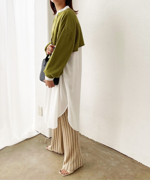 Shelly island(シェリーアイランド)の「サーマルショートアシメプルオーバー(Tシャツ/カットソー・レディース・ベージュ/グリーン/モカ・FREE)」の7枚目の写真