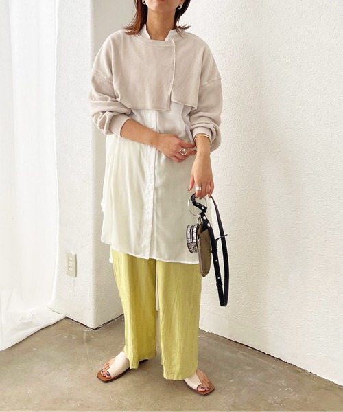 Shelly island(シェリーアイランド)の「サーマルショートアシメプルオーバー(Tシャツ/カットソー・レディース・ベージュ/グリーン/モカ・FREE)」の12枚目の写真