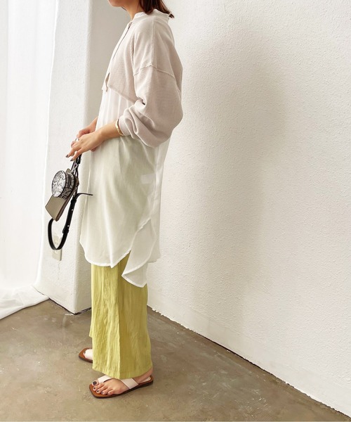 Shelly island(シェリーアイランド)の「サーマルショートアシメプルオーバー(Tシャツ/カットソー・レディース・ベージュ/グリーン/モカ・FREE)」の11枚目の写真