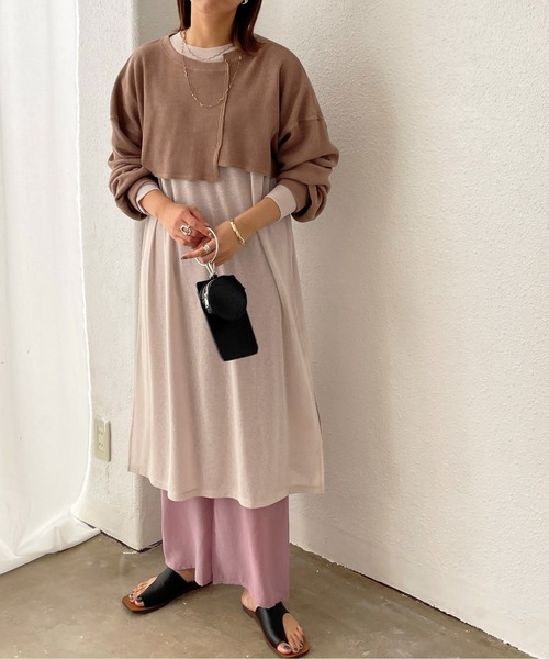 Shelly island(シェリーアイランド)の「サーマルショートアシメプルオーバー(Tシャツ/カットソー・レディース・ベージュ/グリーン/モカ・FREE)」の16枚目の写真