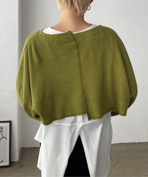 Shelly island(シェリーアイランド)の「サーマルショートアシメプルオーバー(Tシャツ/カットソー・レディース・ベージュ/グリーン/モカ・FREE)」の22枚目の写真