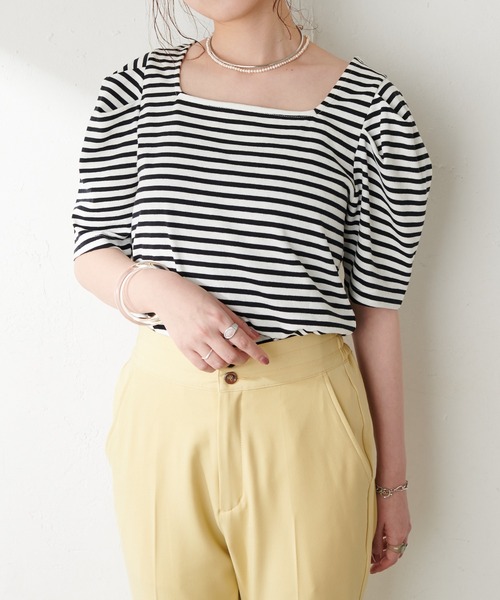 DISCOAT（ディスコート）の「パワショルボーダープルオーバー（Tシャツ/カットソー・レディース・ライトグレー/ブラック/ベビーピンク/ブルー・FREE）」の18枚目の写真