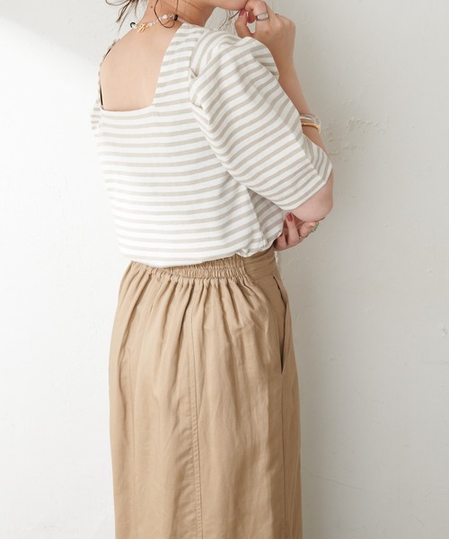 DISCOAT（ディスコート）の「パワショルボーダープルオーバー（Tシャツ/カットソー・レディース・ライトグレー/ブラック/ベビーピンク/ブルー・FREE）」の19枚目の写真