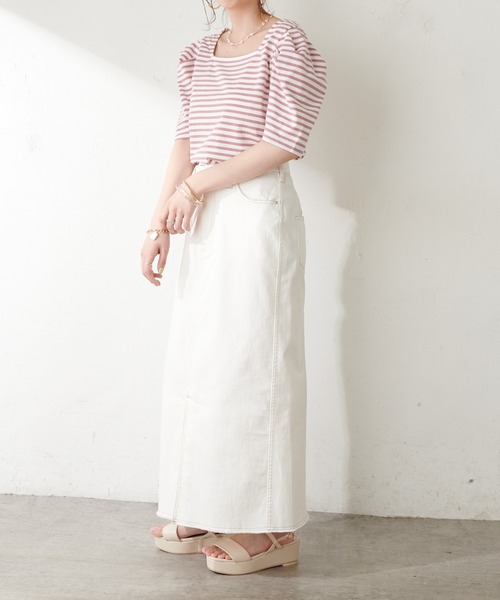 DISCOAT（ディスコート）の「パワショルボーダープルオーバー（Tシャツ/カットソー・レディース・ライトグレー/ブラック/ベビーピンク/ブルー・FREE）」の15枚目の写真