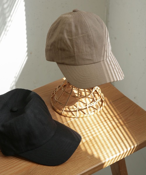 FORK&SPOON（フォークアンドスプーン）の「FORK&SPOON　リネンキャップ（キャップ・レディース・ブラック/モカ・ONE）」の2枚目の写真