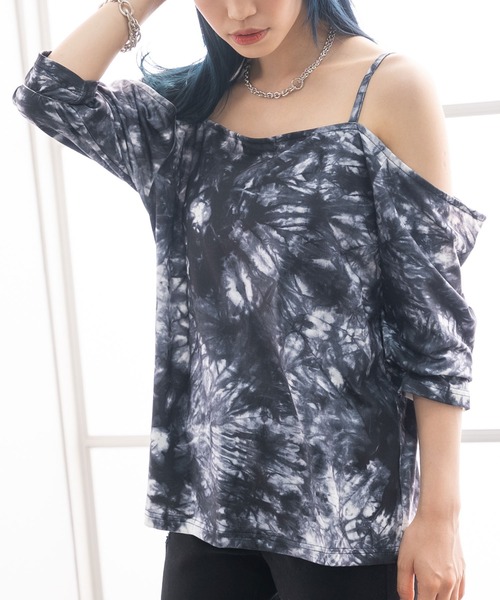 Newlyme(ニューリーミー)の「オーバーサイズキャミTシャツ(Tシャツ/カットソー・レディース・ホワイト/オレンジ/ブラック×ホワイト/グリーン/ブラック/ブルー・MEDIUM/X-LARGE/LARGE)」の8枚目の写真