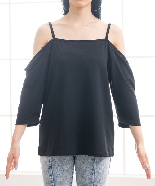 Newlyme(ニューリーミー)の「オーバーサイズキャミTシャツ(Tシャツ/カットソー・レディース・ホワイト/オレンジ/ブラック×ホワイト/グリーン/ブラック/ブルー・MEDIUM/X-LARGE/LARGE)」の10枚目の写真
