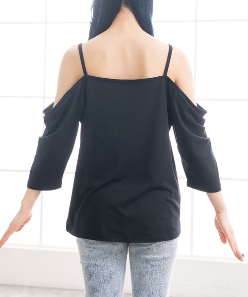 Newlyme(ニューリーミー)の「オーバーサイズキャミTシャツ(Tシャツ/カットソー・レディース・ホワイト/オレンジ/ブラック×ホワイト/グリーン/ブラック/ブルー・MEDIUM/X-LARGE/LARGE)」の14枚目の写真