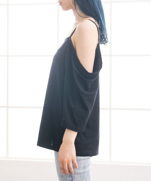 Newlyme(ニューリーミー)の「オーバーサイズキャミTシャツ(Tシャツ/カットソー・レディース・ホワイト/オレンジ/ブラック×ホワイト/グリーン/ブラック/ブルー・MEDIUM/X-LARGE/LARGE)」の19枚目の写真