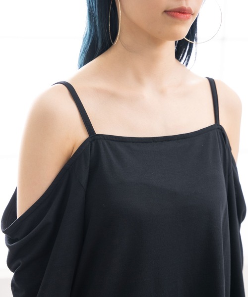 Newlyme(ニューリーミー)の「オーバーサイズキャミTシャツ(Tシャツ/カットソー・レディース・ホワイト/オレンジ/ブラック×ホワイト/グリーン/ブラック/ブルー・MEDIUM/X-LARGE/LARGE)」の17枚目の写真