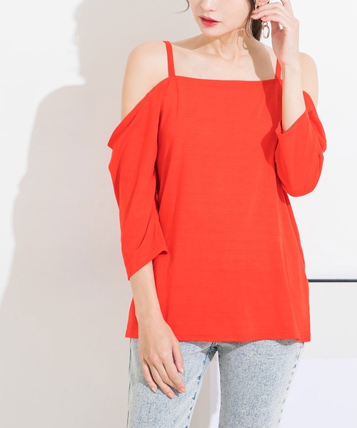 Newlyme(ニューリーミー)の「オーバーサイズキャミTシャツ(Tシャツ/カットソー・レディース・ホワイト/オレンジ/ブラック×ホワイト/グリーン/ブラック/ブルー・MEDIUM/X-LARGE/LARGE)」の21枚目の写真