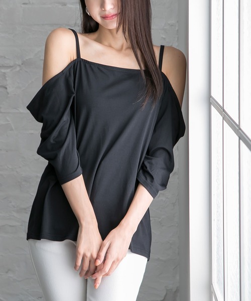 Newlyme(ニューリーミー)の「オーバーサイズキャミTシャツ(Tシャツ/カットソー・レディース・ホワイト/オレンジ/ブラック×ホワイト/グリーン/ブラック/ブルー・MEDIUM/X-LARGE/LARGE)」の22枚目の写真