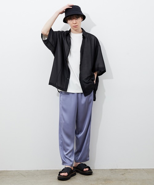 JUNRED（ジュンレッド）の「ピンタックシアーシャツ（シャツ/ブラウス・メンズ・ブラック/サックスブルー/グリーン・M/L）」の13枚目の写真