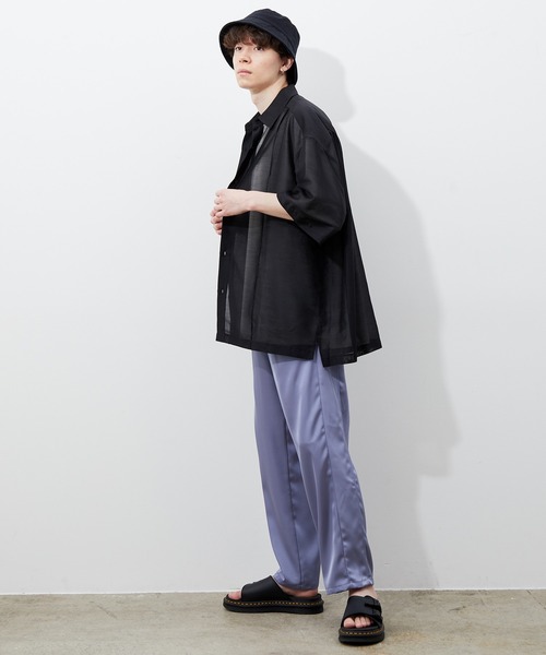 JUNRED（ジュンレッド）の「ピンタックシアーシャツ（シャツ/ブラウス・メンズ・ブラック/サックスブルー/グリーン・M/L）」の9枚目の写真