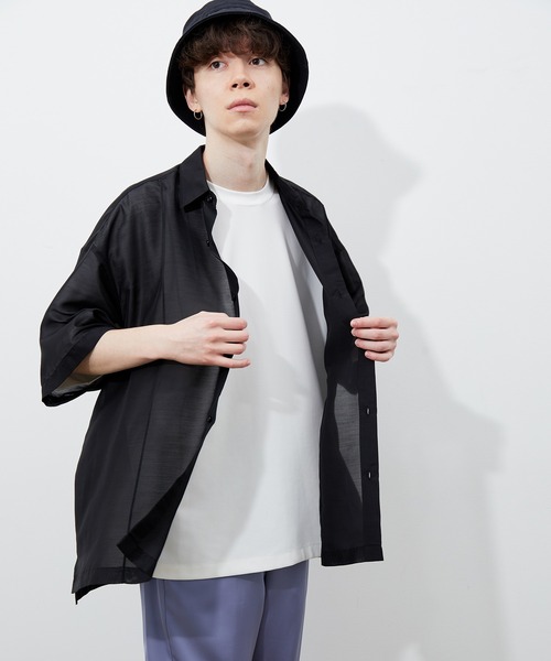 JUNRED（ジュンレッド）の「ピンタックシアーシャツ（シャツ/ブラウス・メンズ・ブラック/サックスブルー/グリーン・M/L）」の19枚目の写真