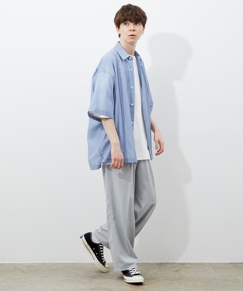 JUNRED（ジュンレッド）の「ピンタックシアーシャツ（シャツ/ブラウス・メンズ・ブラック/サックスブルー/グリーン・M/L）」の15枚目の写真