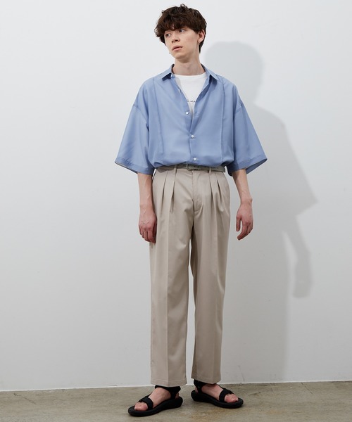 JUNRED（ジュンレッド）の「ピンタックシアーシャツ（シャツ/ブラウス・メンズ・ブラック/サックスブルー/グリーン・M/L）」の18枚目の写真