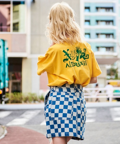 X-girl（エックスガール）の「SUNFLOWER LOGO S/S TEE（Tシャツ/カットソー・レディース・ホワイト/イエロー/グリーン/ブラック・M/XL/L/S）」の4枚目の写真