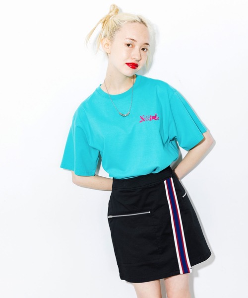 X-girl（エックスガール）の「SUNFLOWER LOGO S/S TEE（Tシャツ/カットソー・レディース・ホワイト/イエロー/グリーン/ブラック・M/XL/L/S）」の22枚目の写真