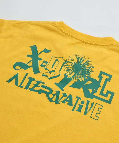 X-girl（エックスガール）の「SUNFLOWER LOGO S/S TEE（Tシャツ/カットソー・レディース・ホワイト/イエロー/グリーン/ブラック・M/XL/L/S）」の10枚目の写真