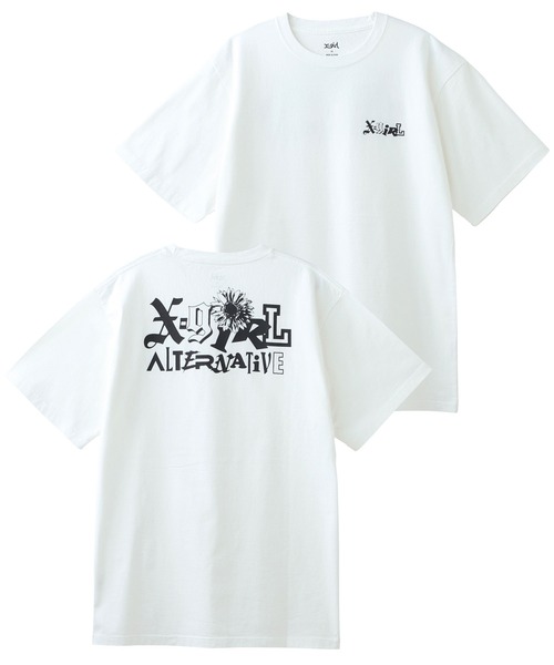 X-girl（エックスガール）の「SUNFLOWER LOGO S/S TEE（Tシャツ/カットソー・レディース・ホワイト/イエロー/グリーン/ブラック・M/XL/L/S）」の8枚目の写真